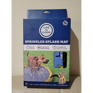 Life Is Good Dog Cooling 39" Splash Mat S/M Dog Claw Resistant Easy to Clean